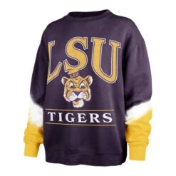 LOUISIANA STATE TIGERS LSU VINTAGE SLEEVE DYE '47 BOYFRIEND CREW WOMENS
