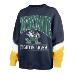 NOTRE DAME FIGHTING IRISH SLEEVE DYE '47 BOYFRIEND CREW WOMENS