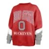 OHIO STATE BUCKEYES SLEEVE DYE '47 BOYFRIEND CREW WOMENS -47 588416 HR MF
