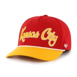 KANSAS CITY CHIEFS OVERHAND SCRIPT TWO TONE '47 MVP DV -47 F OVHTT16GWP RD HR F